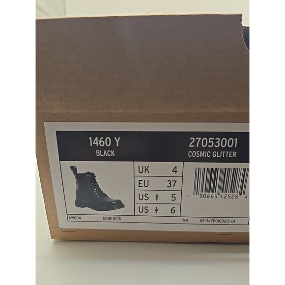NEW Dr. Martens Cosmic Glitter Lace Up Ankle Boots Black Unisex Boys 5 Girls 6 - Picture 8 of 8